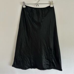 Vintage Barbizon Black Slip Lace Detail Elastic Waist Size S/25